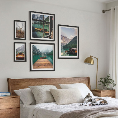 Conjunto de cuadros decorativos Paisajes de montaña con lagos