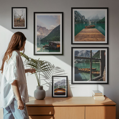 Conjunto de cuadros decorativos Paisajes de montaña con lagos