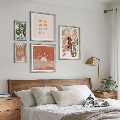 Pared galería de arte Motivo vegetal de estilo bohemio
