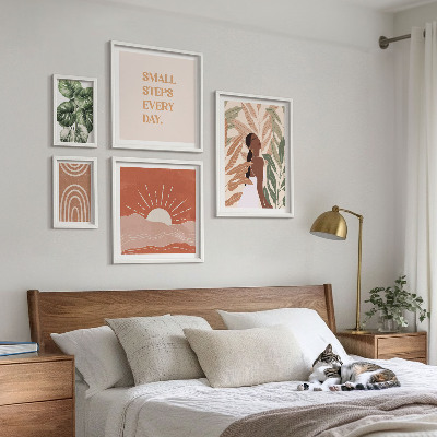 Pared galería de arte Motivo vegetal de estilo bohemio