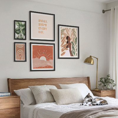 Pared galería de arte Motivo vegetal de estilo bohemio