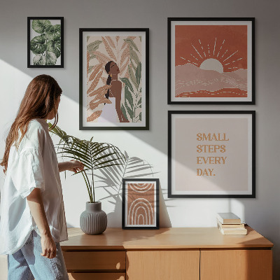 Pared galería de arte Motivo vegetal de estilo bohemio