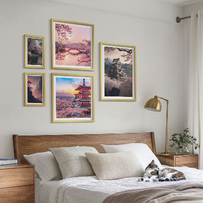 Conjunto de cuadros decorativos Paisajes japoneses con cerezos