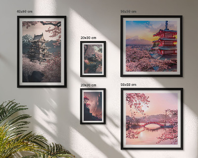 Conjunto de cuadros decorativos Paisajes japoneses con cerezos