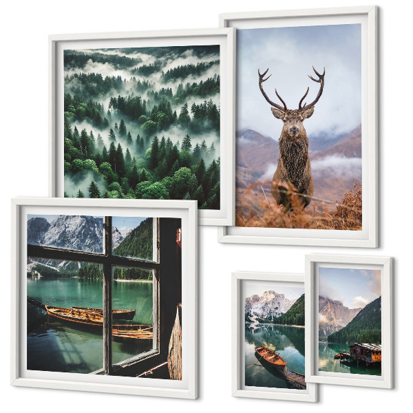 Conjunto de cuadros decorativos Naturaleza, animales salvajes, montañas