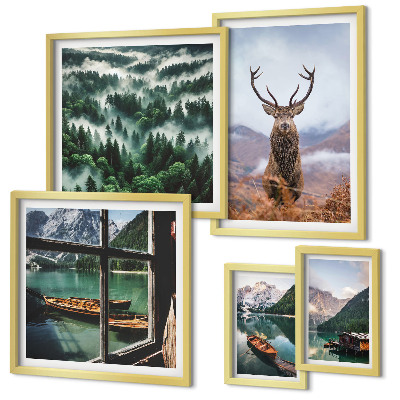 Conjunto de cuadros decorativos Naturaleza, animales salvajes, montañas