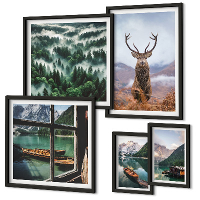 Conjunto de cuadros decorativos Naturaleza, animales salvajes, montañas