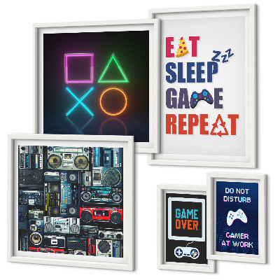 Pared galería de arte Decoraciones con estilo para gamers