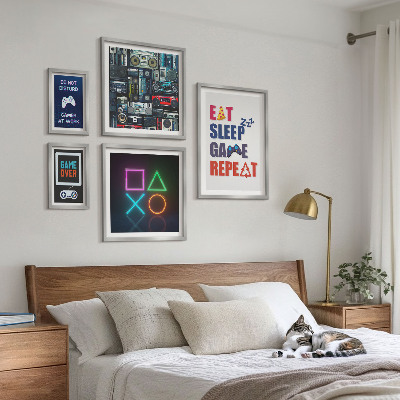 Pared galería de arte Decoraciones con estilo para gamers