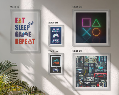 Pared galería de arte Decoraciones con estilo para gamers