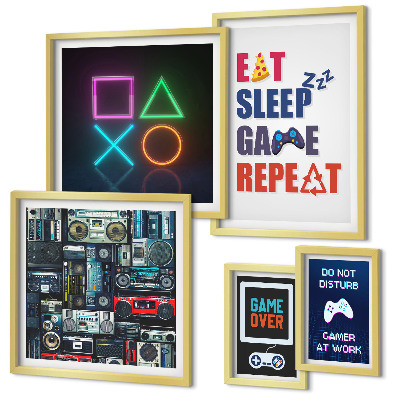 Pared galería de arte Decoraciones con estilo para gamers