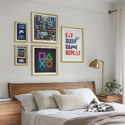 Pared galería de arte Decoraciones con estilo para gamers
