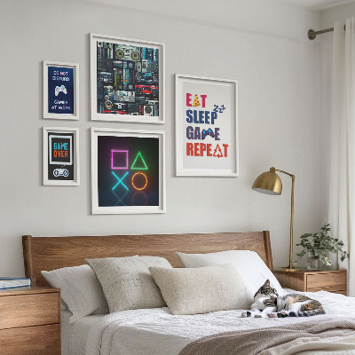 Pared galería de arte Decoraciones con estilo para gamers