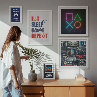 Pared galería de arte Decoraciones con estilo para gamers