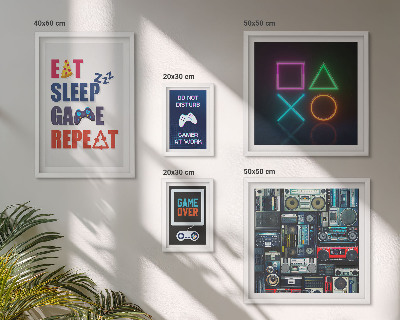Pared galería de arte Decoraciones con estilo para gamers