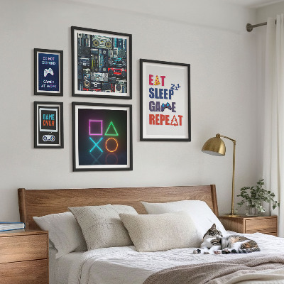 Pared galería de arte Decoraciones con estilo para gamers