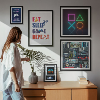 Pared galería de arte Decoraciones con estilo para gamers