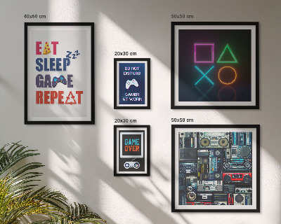 Pared galería de arte Decoraciones con estilo para gamers