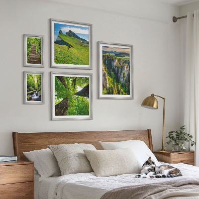 Pared galería de arte Senderos naturales con paisajes verdes