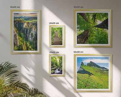 Pared galería de arte Senderos naturales con paisajes verdes
