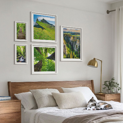 Pared galería de arte Senderos naturales con paisajes verdes