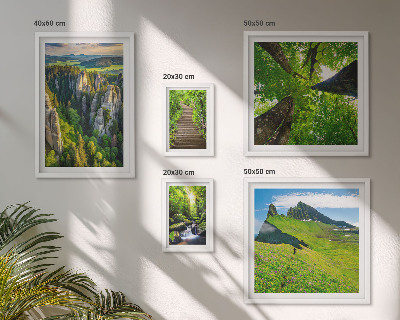 Pared galería de arte Senderos naturales con paisajes verdes