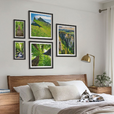 Pared galería de arte Senderos naturales con paisajes verdes