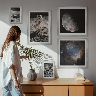 Conjunto de cuadros decorativos temática de descubrimientos y secretos cósmicos