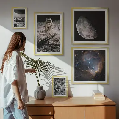 Conjunto de cuadros decorativos temática de descubrimientos y secretos cósmicos