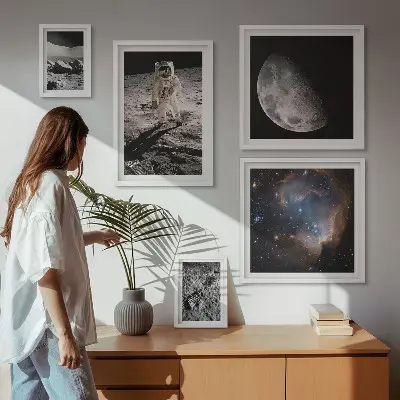 Conjunto de cuadros decorativos temática de descubrimientos y secretos cósmicos