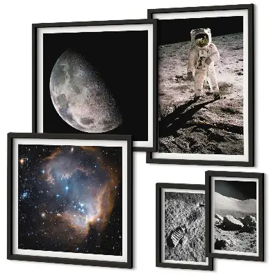 Conjunto de cuadros decorativos temática de descubrimientos y secretos cósmicos