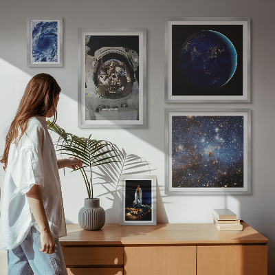 Pared galería de arte Descubrimientos espaciales de los astronautas