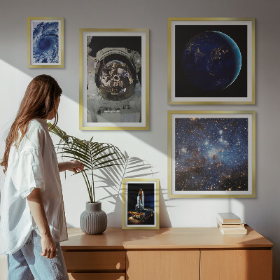 Pared galería de arte Descubrimientos espaciales de los astronautas