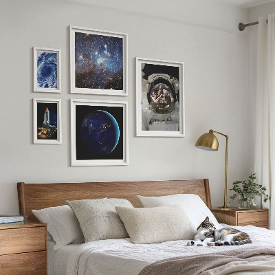 Pared galería de arte Descubrimientos espaciales de los astronautas