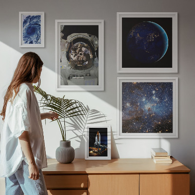 Pared galería de arte Descubrimientos espaciales de los astronautas