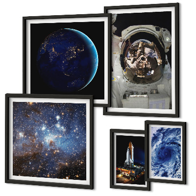 Pared galería de arte Descubrimientos espaciales de los astronautas