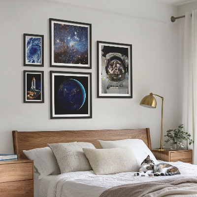 Pared galería de arte Descubrimientos espaciales de los astronautas