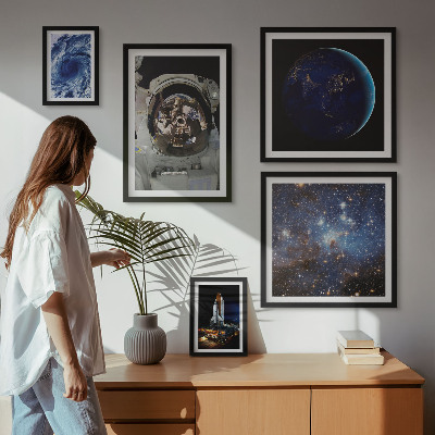 Pared galería de arte Descubrimientos espaciales de los astronautas
