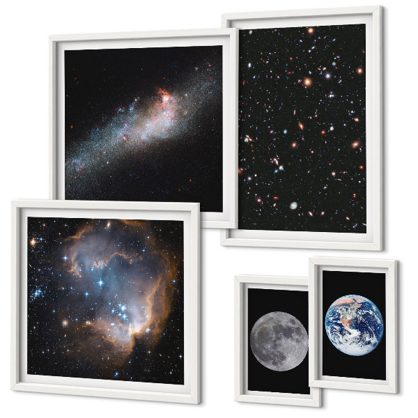 Conjunto de cuadros decorativos Paisajes cósmicos de la galaxia