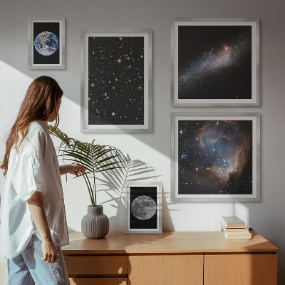 Conjunto de cuadros decorativos Paisajes cósmicos de la galaxia