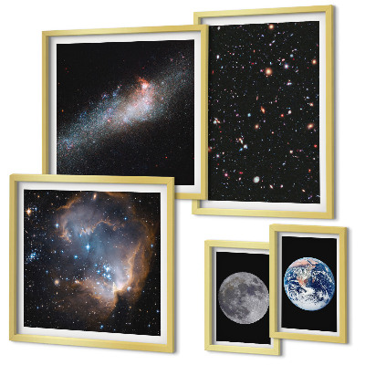 Conjunto de cuadros decorativos Paisajes cósmicos de la galaxia