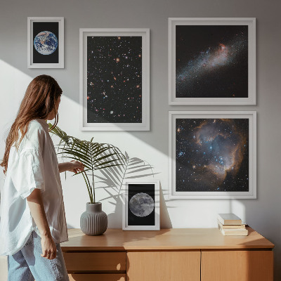 Conjunto de cuadros decorativos Paisajes cósmicos de la galaxia