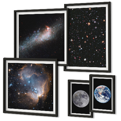 Conjunto de cuadros decorativos Paisajes cósmicos de la galaxia