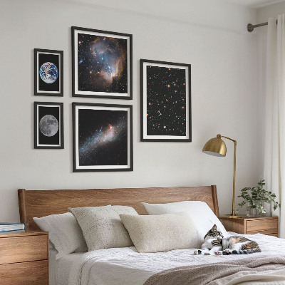 Conjunto de cuadros decorativos Paisajes cósmicos de la galaxia