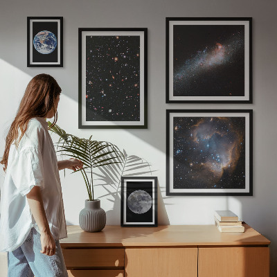 Conjunto de cuadros decorativos Paisajes cósmicos de la galaxia