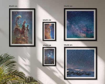 Set de 5 cuadros para salón Paisajes cósmicos de galaxias