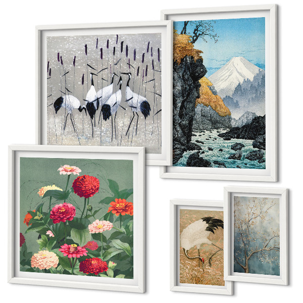 Pared galería de arte Paisajes naturales con flores