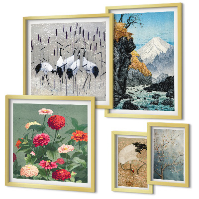 Pared galería de arte Paisajes naturales con flores