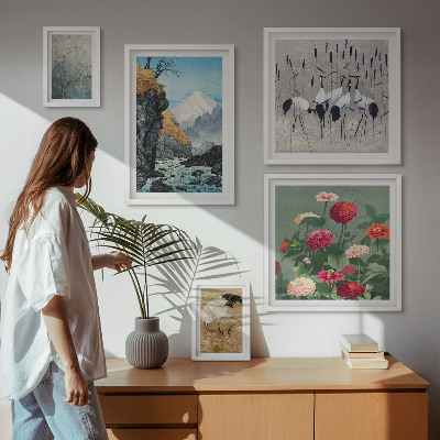 Pared galería de arte Paisajes naturales con flores