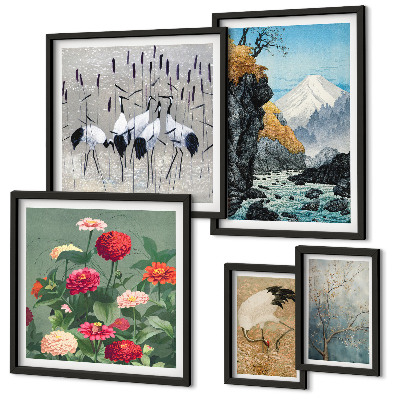 Pared galería de arte Paisajes naturales con flores